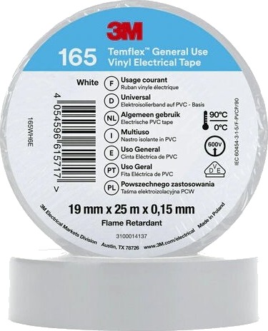 3M 7100184818 1 Stykker Hvit Pvc 600 V Blister 25 M