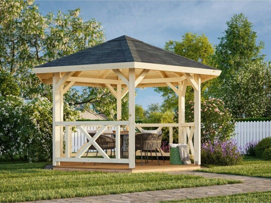 Palmako Paviljong betty 9,9 9,9 m2 6-kantet Palmako Paviljong betty 9,9 9,9 m2 6-kantet