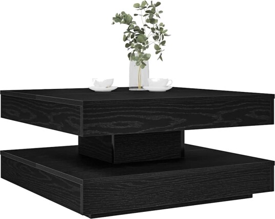 Salongbord 360 graders roterbart svart 70x70x34,5 cm Salongbord 360 graders roterbart svart 70x70x34,5 cm