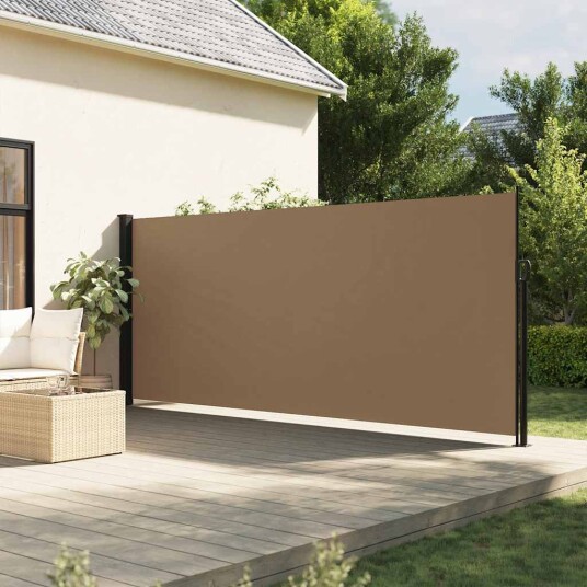  Uttrekkbar sidemarkise gråbrun 160x500 cm 4004439
