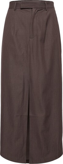 Topshop Tsaril Pinstripe Pencil Midi Skirt Wvn Brown 38 Topshop Tsaril Pinstripe Pencil Midi Skirt Wvn Brown 38