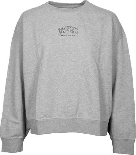 Ganni Essential Isoli Crewneck Grey L