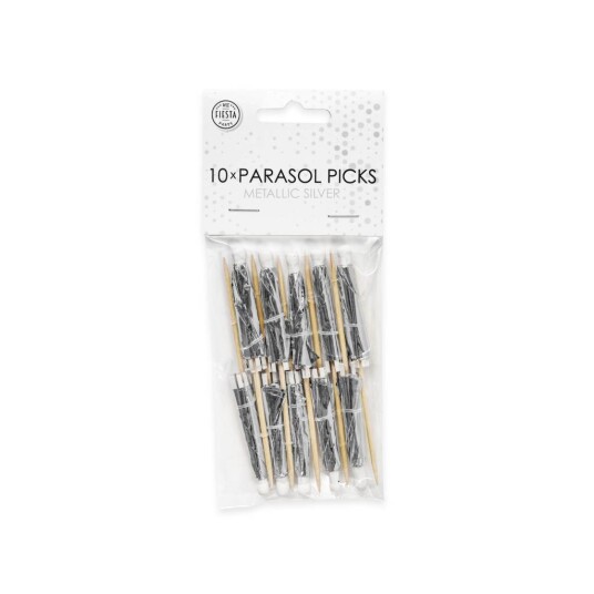 Parasoller Metallisk Sølv Pk/10 Parasoller Metallisk Sølv Pk/10