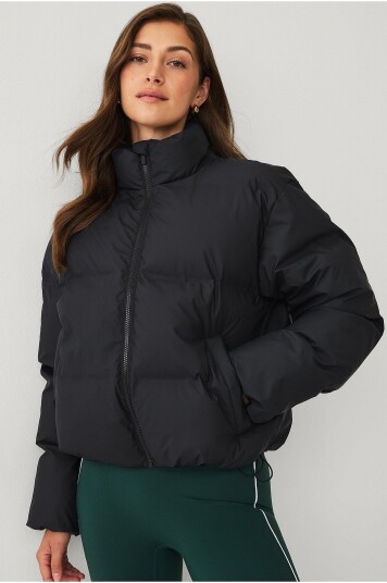 Ellos STUDIO   Jakke Short Rubber Coated Puffer Jac   Svart