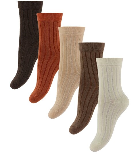 Minymo Ankle Sock - Rib (5-Pack) - Multi/patterned - 15\18