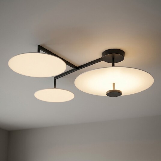 Flat LED taklampe 4 lyskilder Ø 55 cm hvit   Vibia   Stue   Skandinavisk   Metall