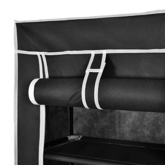 vidaXL Skoskap i stoff med trekk 57 x 29 x 162 cm svart