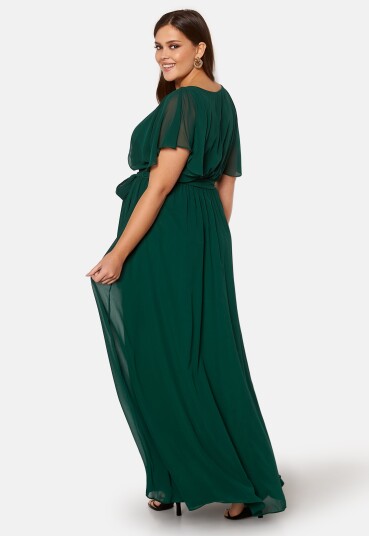 Goddiva Curve Flutter Sleeve Chiffon Maxi Curve Dress Goddiva Curve Flutter Sleeve Chiffon Maxi Curve Dress