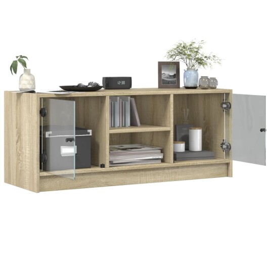 vidaXL TV-benk med dør sonoma eik 102x37x42 cm 8721012213234