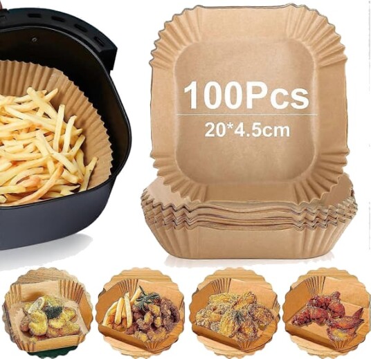 100 pakning bakepapir til airfryer engangs non stick papirformer