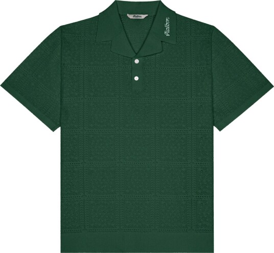 Malbon Resort Crochet Polo Grønn Golf pologenser herre Green Large