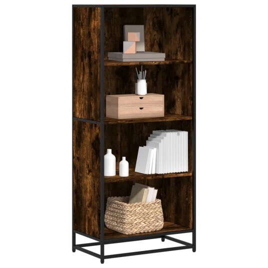 Bokhylle røkt eik 60x35x139 cm konstruert tre