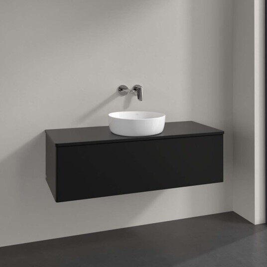 Villeroy & Boch  Antao Servantskap med 1 skuff 120x50x36 cm m/lys Sort Matt