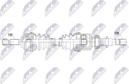 NTY NPW RE 256 Drivaksel