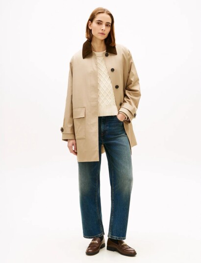 Tommy Hilfiger 2 In 1 Cotton Coat Beige 40 Tommy Hilfiger 2 In 1 Cotton Coat Beige 40
