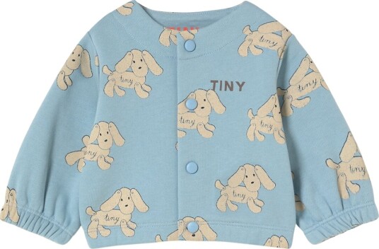 Tiny Cottons Cardigan Svette Hunder Denim Blue Tiny Cottons 18 md Cardigan Beige Blå Lyseblå