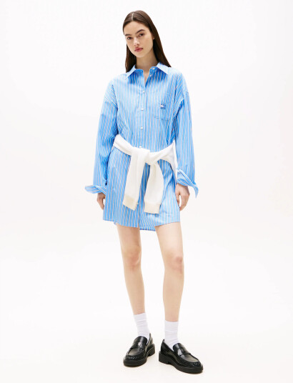 Tommy Jeans Tjw Ovs Mini Shirt Dress Ext - Blue - XL Tommy Jeans Tjw Ovs Mini Shirt Dress Ext - Blue - XL