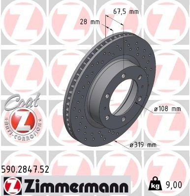 ZIMMERMANN 590.2847.52 Bremseskive