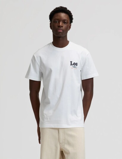 Lee Jeans Stamp Lee Tee   White   L x 00