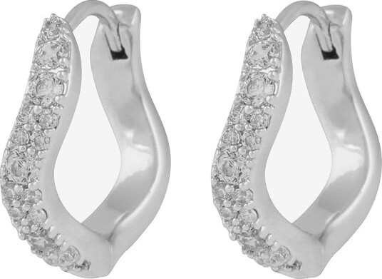 SNÖ of Sweden Union Curve Crystal Ring Ear 15Mm S/Clear Onesize Silver ONE SIZE