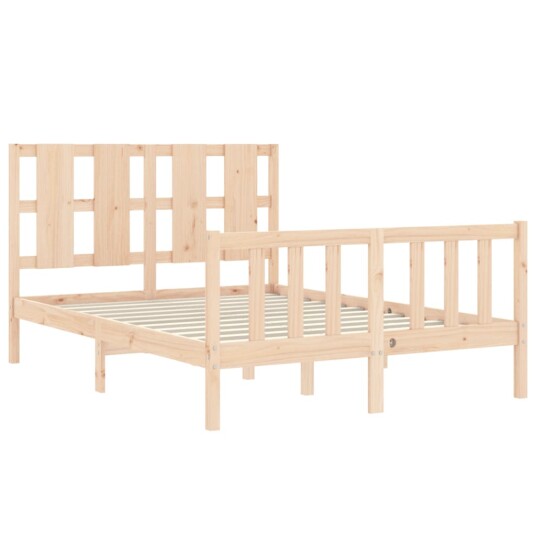 vidaXL Sengeramme med hodegavl 120x200 cm heltre