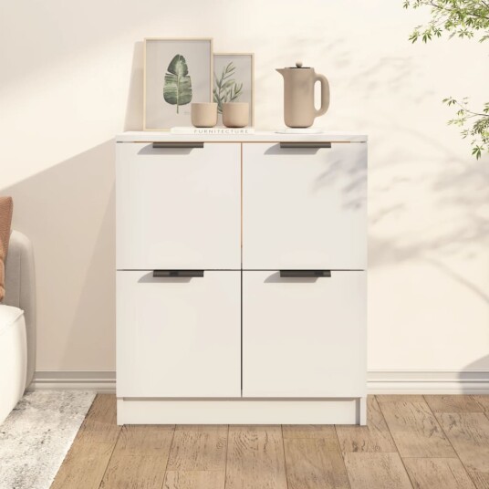 vidaXL Skjenk hvit 60x30x70 cm konstruert tre