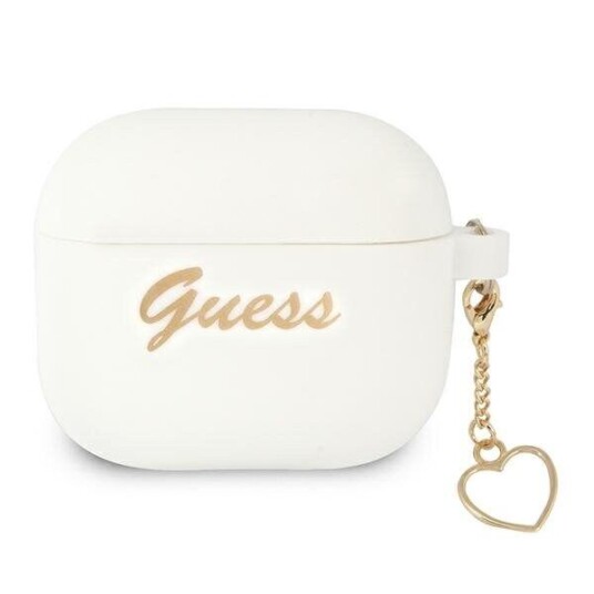 Guess Gua3lschsh Airpods 3 Cover Biały/White Silicone Charm Heart Collection