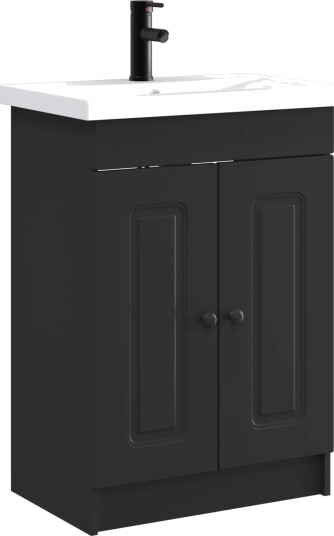  Baderomsinnredningssett Svart 56 x 37,5 x 81 cm Konstruert tre