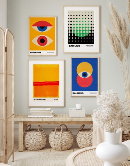 Plakat Bauhaus Abstrakt kunst / Sett med 4