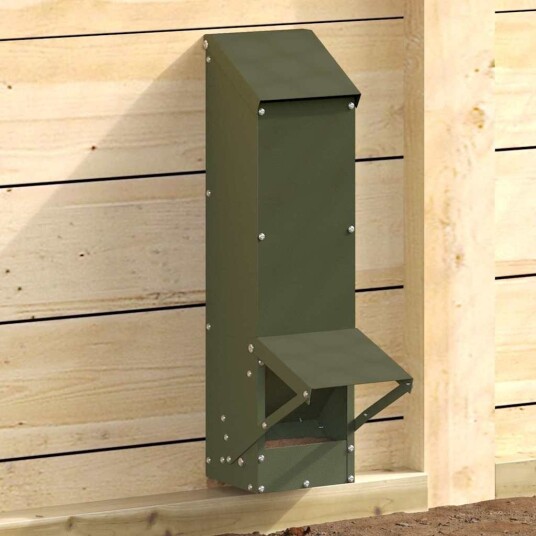 Vidaxl Hønsefutteral Olivengrønn 13 X 12 X 51 cm Kaldvalsget Stål