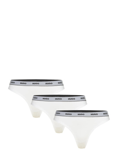 HUGO Triplet Thong Stripe - White - S