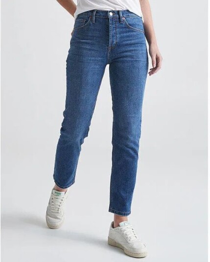 DU/ER Performance Denim Hig Rise Straighmedium blue W24-L27