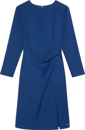 Calvin Klein Scuba Crepe 3/4 Slv Twist Dress Navy S Calvin Klein Scuba Crepe 3/4 Slv Twist Dress Navy S