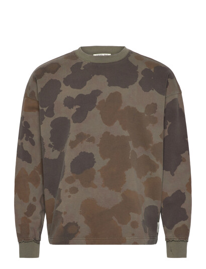 Scotch & Soda Printed Overdyed Loosefit Sweatshirt Brown XXL