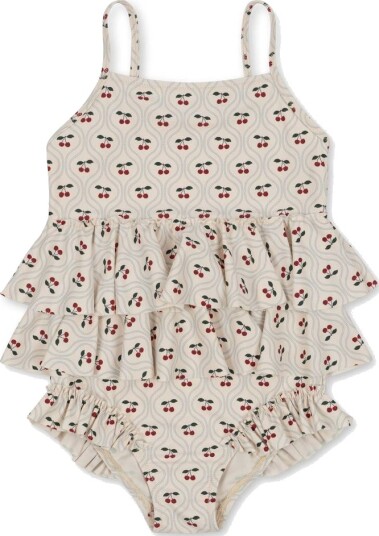 Konges Sløjd Manuca Frill Badedrakt Cherry Motif (5 6 år)