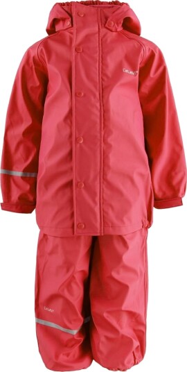 CeLaVi Basic Rainwear Set Solid Pu Red 146 152