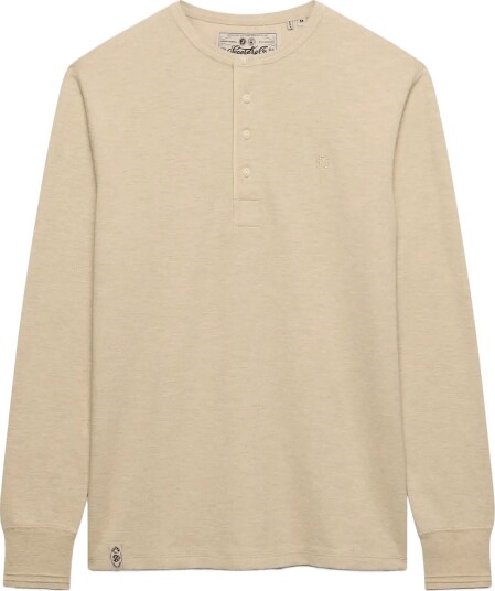 Superdry Mini Slub Waffle Ls Grandad Beige M