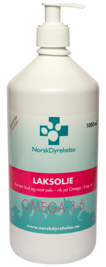 Norsk Dyrehelse Lakseolje 500 ml - Omega-3 & Omega-6 for Hund Norsk Dyrehelse Lakseolje 500 ml - Omega-3 & Omega-6 for Hund