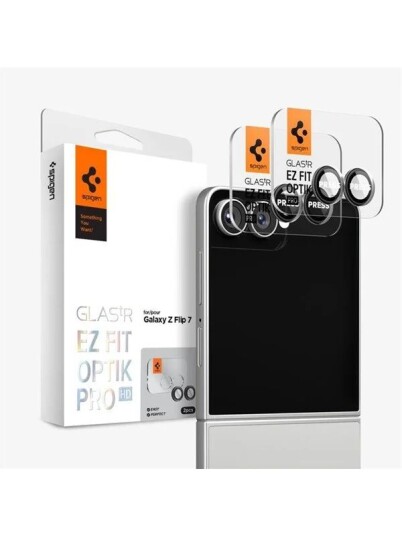 Spigen Optik Pro HD Kameralinsebeskytter for Samsung Galaxy Z Flip7 - 2-Pack Svart