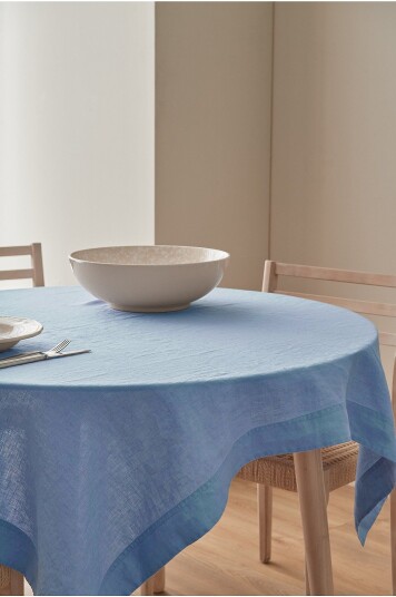 Ellos Home Duk Malva i 100% lin 140x140 cm Blå