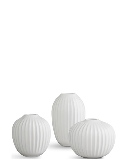 Kähler Hammershøi Vase Miniature Hvid 3 Stk. White Kähler WHITE ONE SIZE