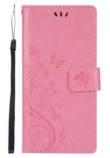 INCOVER Samsung Galaxy S21 Skinn Flipdeksel med Lommebok - Blomster - Pink
