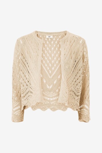 Jdy Kardigan jdySun 3/4 Cropped Cardigan Knt Hvit
