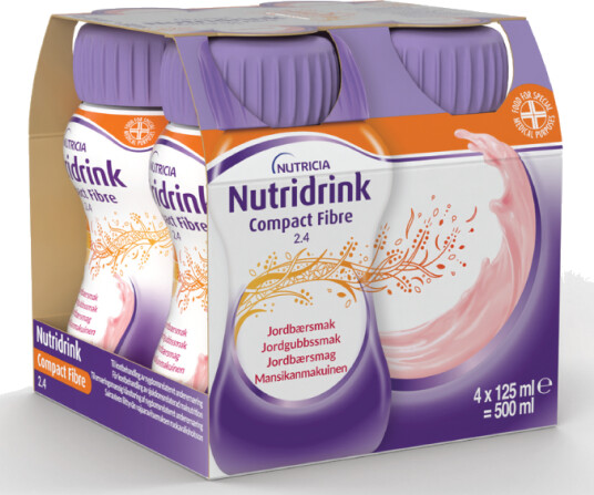 Nutridrink Compact Fibre Næringsdrikk Jordbær 4x125 ml Nutridrink Compact Fibre Næringsdrikk Jordbær 4x125 ml