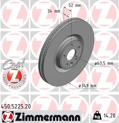 Bremseskive ZIMMERMANN 450.5225.20