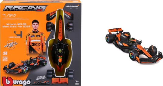 Bburago F1 Mclaren MCL38 Modellsett Norris #4 1:24