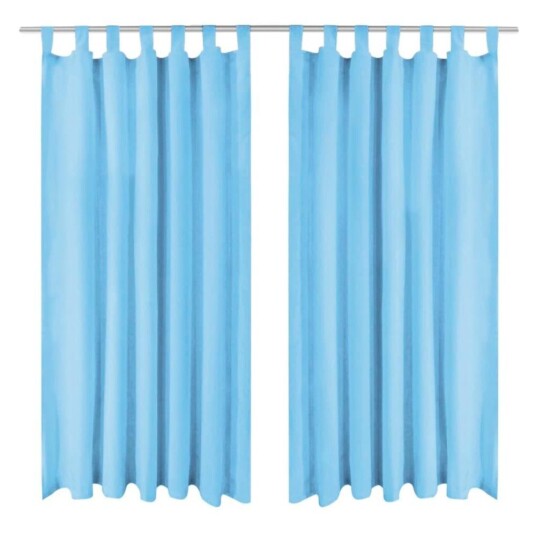Vidaxl Mikrosateng Gardiner Med Hemper 2 Stk 140x175 Cm Turkis