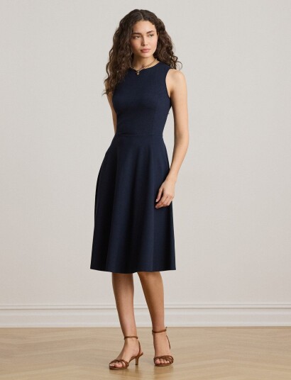 Lauren Ralph Lauren Modern Ponte R Knit Dress Navy 38