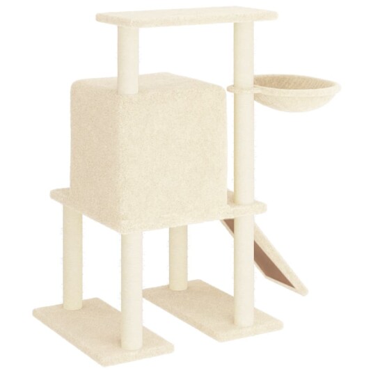 Vidaxl Kattetre Med Klorestolper I Sisal Kremhvit 96.5 cm
