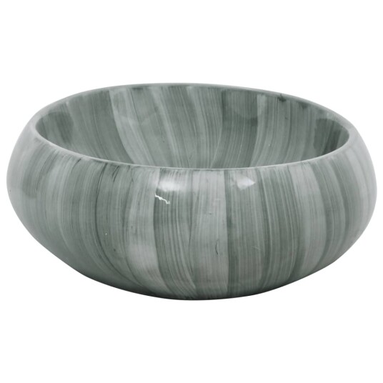 vidaXL Benkeservant grønn oval 59x40x15 cm keramikk